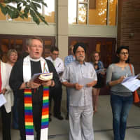<p>Representatives from Glen Rock&#x27;s religious communities gathered at the vigil</p>