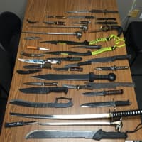<p>Knives seized by Northvale police.</p>