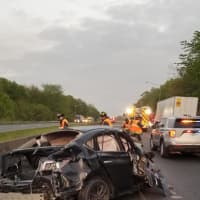 <p>Five people were hospitalized following a two-vehicle crash on I-95 in Fairfield County.</p>