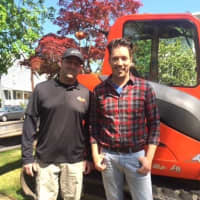 <p>Jonathan Scott, of HGTV&#x27;s &quot;Property Brothers,&quot; poses with Scott Curti, co-owner of Curti Landscaping, a Valley Cottage company, recently.</p>
