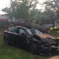 <p>The Greenwich Fire Department responds to a crash on Sunday afternoon.</p>