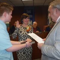 <p>Katie Moore was recently sworn in by Mayor Joe Bianchi as the new borough clerk.</p>