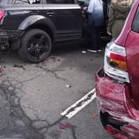 <p>Both SUVS were struck.</p>