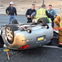 <p>The middle-aged male driver was OK after the crash.</p>