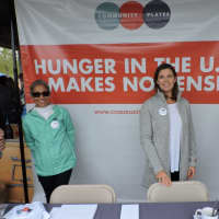 <p>Claudia Rodriguez and Kate Albrecht, from Norwalk-based Community Plates</p>