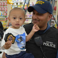 <p>Officer Amit Vaidya hangs out with Lucas in Buy Buy Baby.</p>