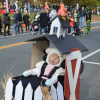 <p>This trick-or-treater even has her stroller decked out for Halloween.</p>