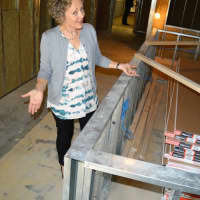 <p>Amanda Missey of BVMI at the central nursing station now under construction at 75 Essex Street.</p>
