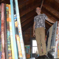 <p>Joe LaMattina stores his artwork in the attic.</p>
