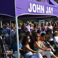 <p>Attendees at the John Jay tennis courts dedication ceremony.</p>