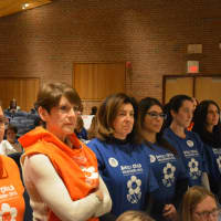 <p>Supporters of the group April&#x27;s Child attend a Westchester County 2016 budget hearing in Chappaqua.</p>