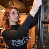<p>Christine Modica doubles as bartender at Stag House in Glen Rock.</p>