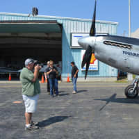<p>Aviation fans got an up-close look at a P-51 Mustang at Sikorsky Memorial Airport Tuesday.</p>