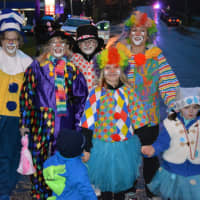 <p>Costumed clowns at &quot;Frosty Day&quot; in Armonk.</p>