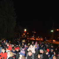 <p>Throngs of onlookers gather in downtown Mount Kisco for the annual tree lighting.</p>