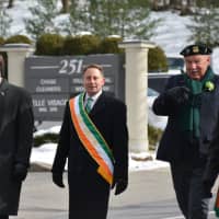 <p>Left to right: State Assemblyman David Buchwald, Westchester County Executive Rob Astorino and Mount Kisco Mayor Michael Cindrich march in Mount Kisco&#x27;s St. Patrick&#x27;s Day parade.</p>