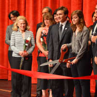 <p>A student cuts the ribbon at the much-awaited Greenwich High School Performing Arts Center Wednesday evening, which has been years in the making.</p>