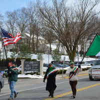 <p>Members of the Italian American Club of Northern Westchester march in Mount Kisco&#x27;s St. Patrick&#x27;s Day parade.</p>