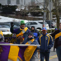 <p>Lions Club members march in Mount Kisco&#x27;s St. Patrick&#x27;s Day parade.</p>