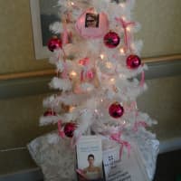 <p>A breast cancer-themed tree was on display.</p>