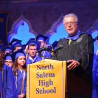<p>North Salem Superintendent Kenneth Freeston speaks at the high school&#x27;s 2016 commencement.</p>