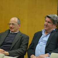 <p>Left to right: William Balter, of Wilder Balter Partners, and Felix Charney, president of Summit Development, which is a parent company of Summit/Greenfield. The two were on hand for Tuesday&#x27;s New Castle Town Board meeting.</p>