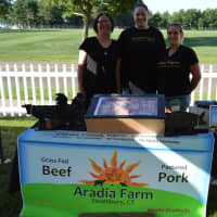 <p>Laura Markowicz, Morgan Templeton, and Kara Piorkowkski from Aradia Farm in Southbury.</p>