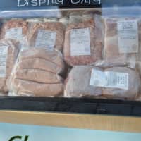 <p>Fresh sausage, pork, ribs, and beef patties for sale from Aradia Farms in Southbury at the Newtown Farmers Market</p>