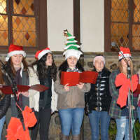 <p>Members of the Notables, which is John Jay High School&#x27;s all-girl a cappella group, perform at Katonah&#x27;s tree and menorah lighting event.</p>