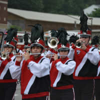 <p>A marching band participates in the Mahopac Volunteer Fire Department&#x27;s dress parade.</p>