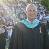 <p>Mayor Mark A. Lauretti attends another Shelton High graduation.</p>