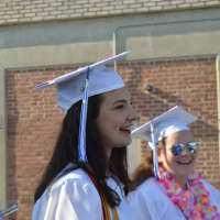 <p>Fairfield Ludlowe High School grads were all smiles before the commencement ceremony Thursday.</p>