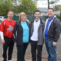 <p>Bergenfield Mayor Norman Schmelz with Cindy, Alex and Eric Kniesler.</p>