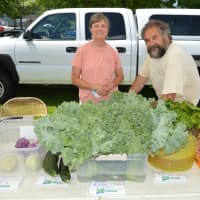 <p>Darlene and Bob Mingrone nearly sell out of their produce from East Village Farm.</p>