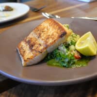 <p>Plancha-Cooked Salmon at Barnes &amp; Noble Kitchen in Scarsdale.</p>