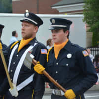 <p>Somers firefighters march in the Mahopac Volunteer Fire Department&#x27;s dress parade.</p>