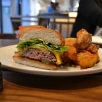 <p>Cheeseburger at Barnes &amp; Noble Kitchen in Scarsdale.</p>