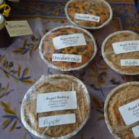 <p>Many different types of delicious pies are available to purchase from Royal Bakery.</p>