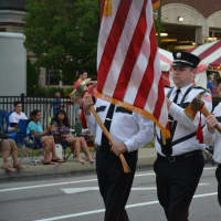 <p>Croton Falls firefighters march in the Mahopac Volunteer Fire Department&#x27;s dress parade.</p>
