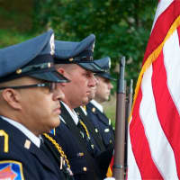 <p>Westchester County paid tribute to those impacted by the September 11, 2001 attacks with a memorial service Sunday evening at the foot of Kensico Dam, the site of the 9/11 memorial &quot;The Rising.&quot;</p>