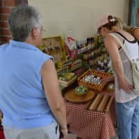 <p>Goodies for sale at the Blueberry Festival included blueberry jams and more.</p>