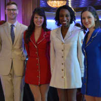<p>The USO Show Troupe, which is also celebrating its 75th year, performs at the Hat City Ball.</p>