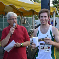 <p>Aaron Szotka, who finished first overall and for the men&#x27;s category in the Armonk 5K. </p>
