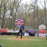 <p>Juan Valdez throws out the first pitch.</p>