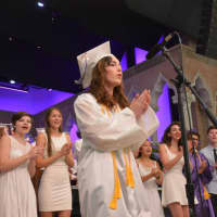 <p>Members of The Treblemakers, a co-ed student a cappella group, perform at John Jay High School&#x27;s 2016 commencement.</p>