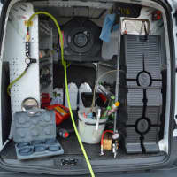 <p>A look inside the Nomad Oil van.</p>