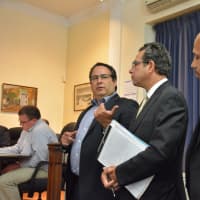<p>Representatives on behalf of Modell&#x27;s Sporting Goods attend a Mount Kisco Planning Board public hearing on the the chain&#x27;s proposal to occupy the former Borders site.</p>