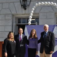 <p>The Greenwich YWCA is displaying this giant purple purse around town to put the spotlight on the Domestic Violence Awareness and Prevention Month</p>