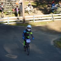 <p>A youngster races at Bethel BMX.</p>