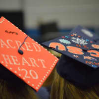 <p>More colorful mortarboards at the New Fairfield High graduation</p>